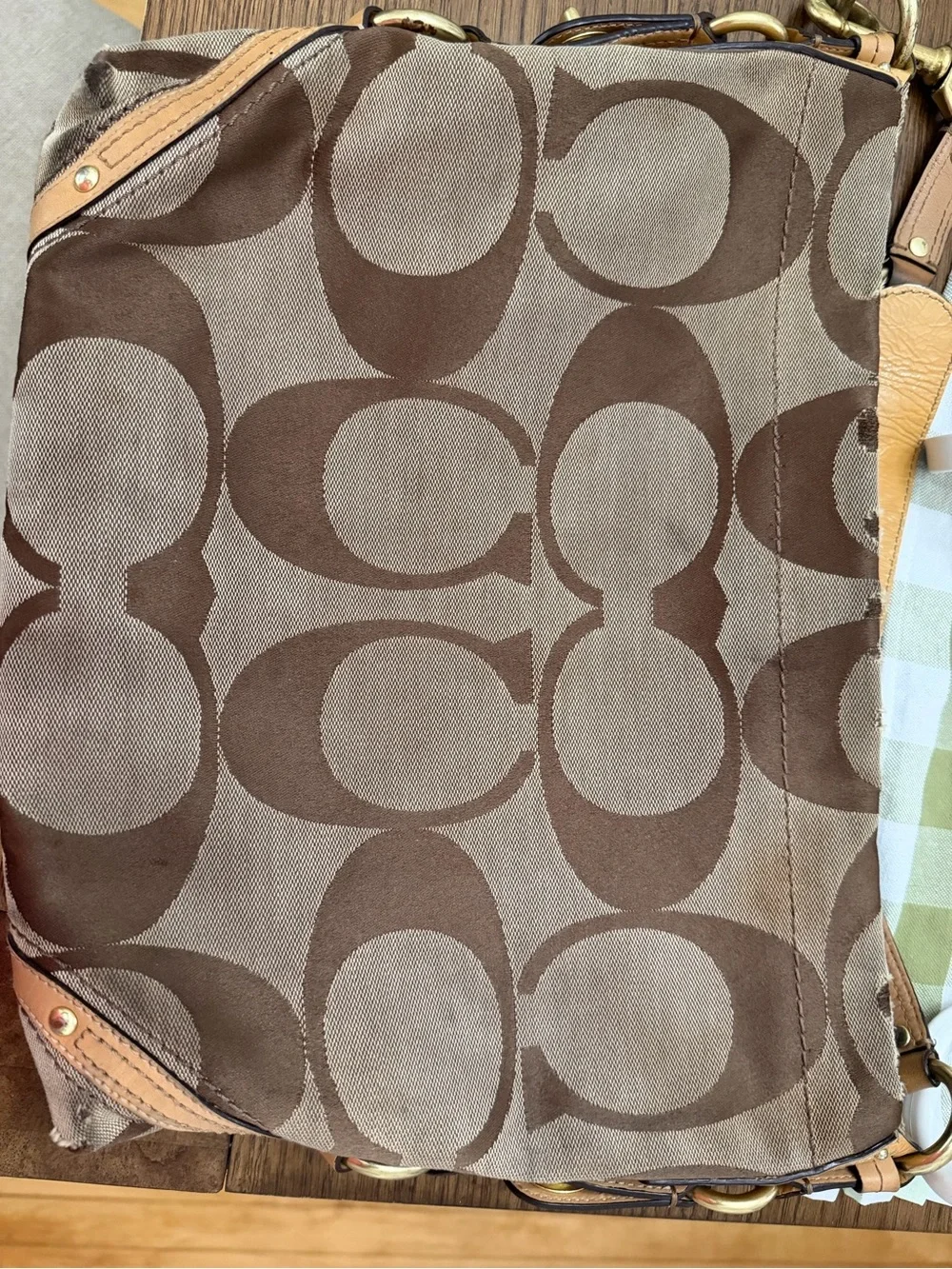 Coach Signature Canvas *almost vintage 2007* Carly Hobo Bag in Brown